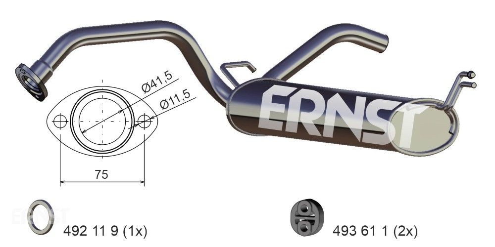 ERNST 685108: Lõppsummuti 740mm
