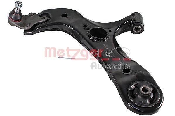 METZGER 58147801: Brat, suspensie roata Axa fata stanga, cu bucsa de cauciuc, cu articulatie de sarcina/ghidare