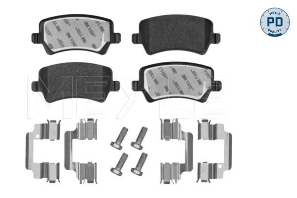 MEYLE 025 244 9618/PD: Piduriklotsid MEYLE-PD: Advanced performance and design. Tagasild, koos lisadega, koos pidurisadula kruvidega, koos kokkusurumisvastase plekiga