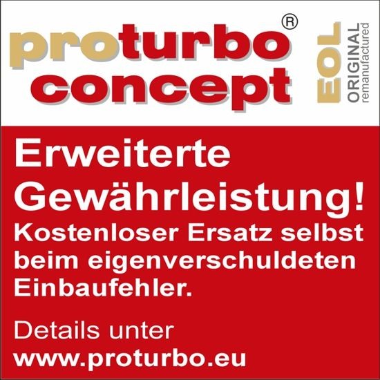 SCHLÜTTER TURBOLADER PRO-00010EOL: Turbod proturbo concept ® - KIT with ADVANCED GUARANTEE koos paigaldus-/kinnitusmaterjaliga, õli juurdevoolu torustikuga