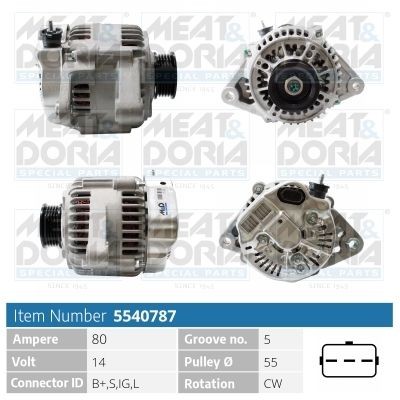 MEAT & DORIA 5540787: Alternator 80A