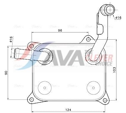 AVA COOLING SYSTEMS AI3454: Radiator ulei, ulei motor fără carcasă pentru filtrul de ulei, cu filtru