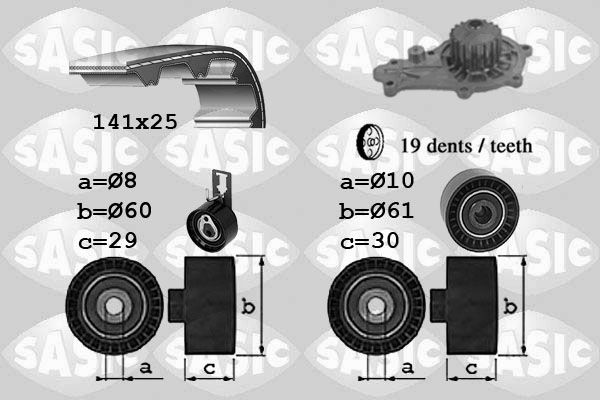 SASIC 3900043: Veepump + hammasrihmakomplekt