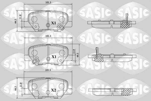 SASIC 6210094: Kit pastiglie freni Assale posteriore