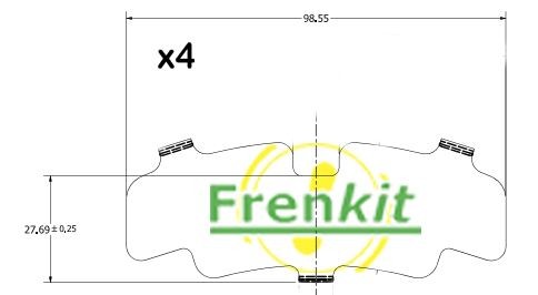 FRENKIT 940336: Kokkusurumisvastane foolium, piduriklots (tagaplaat)