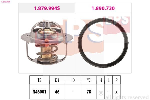 EPS 1.879.930: Termostaat, Jahutusvedelik Made in Italy - OE Equivalent 84°C