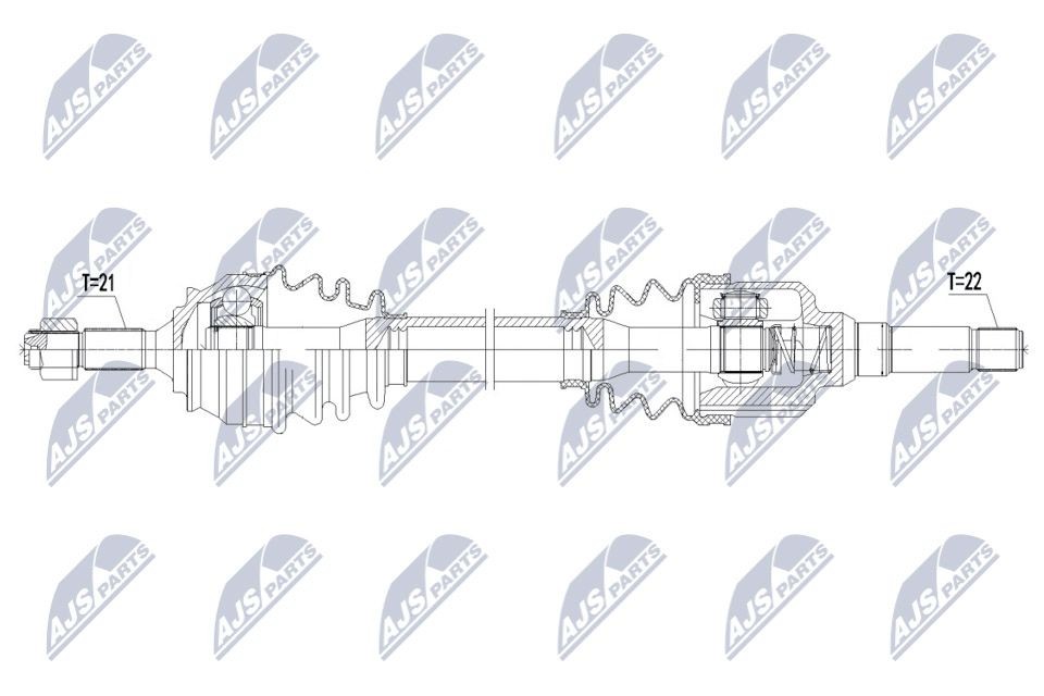 NTY NPW-CT-095: Veovõll esisild paremal, 866mm