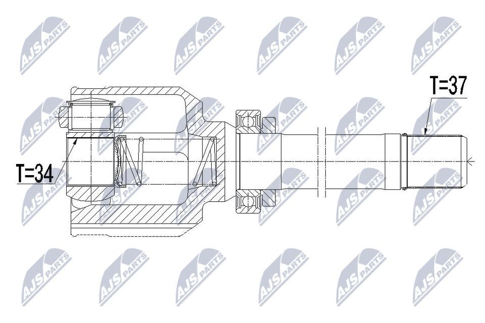 NTY NPW-CT-108: Kit giunti semiasse Assale anteriore Dx