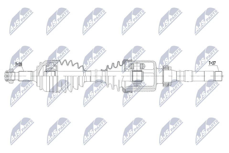 NTY NPW-CT-121: Pusašis priekinė ašis, dešinė, 1002mm