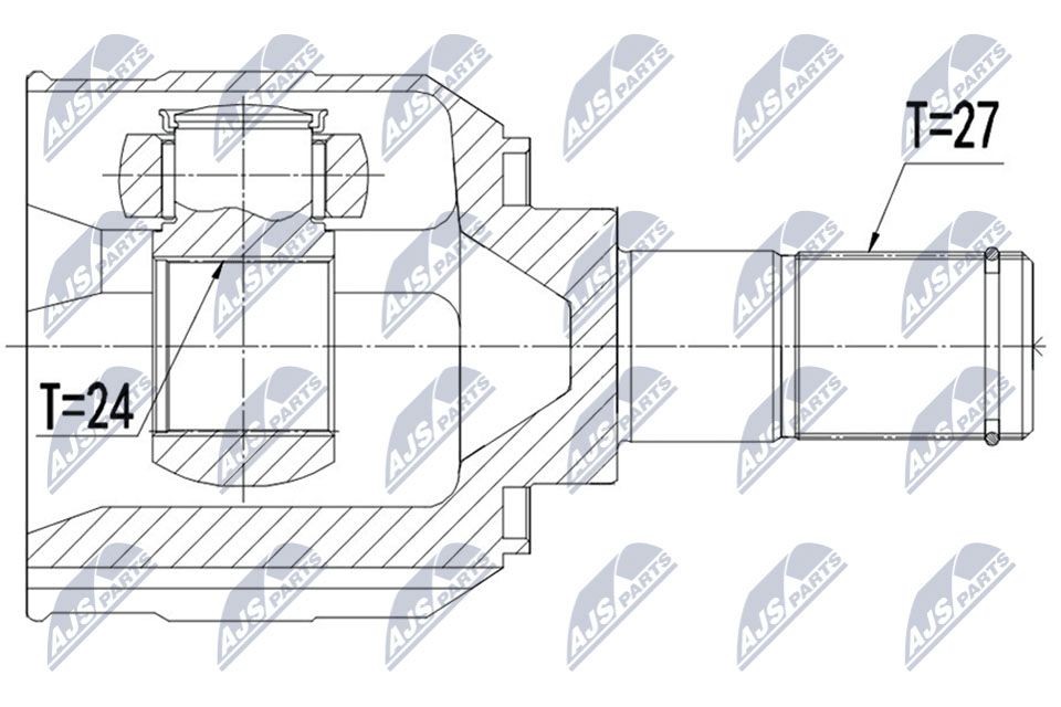 NTY NPW-HY-558: Ledsats, drivaxel framaxel, framaxel vänster, framaxel höger