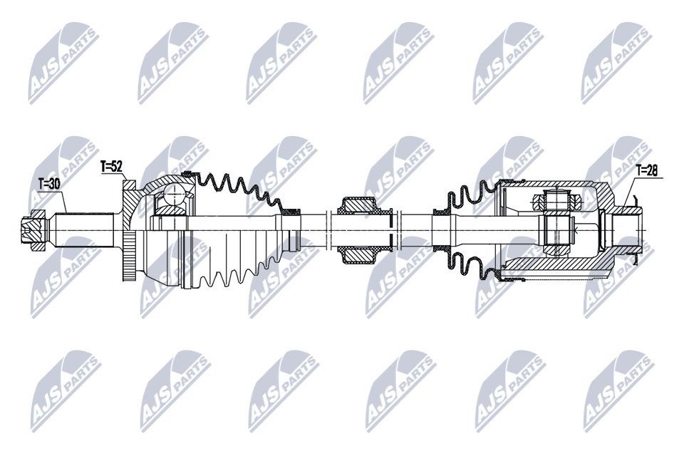 NTY NPW-HY-575: Veovõll esisild paremal, 598mm
