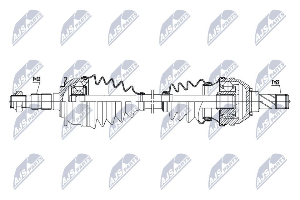 NTY NPW-PL-121: Veovõll esisild vasakul, 618mm