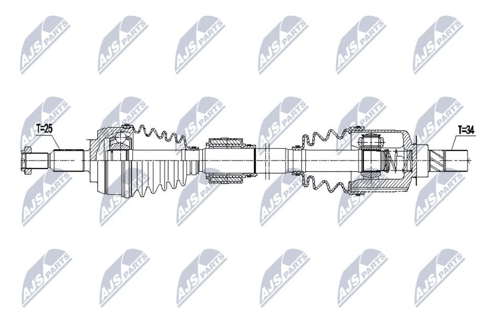 NTY NPW-RE-166: Veovõll esisild vasakul, 651mm