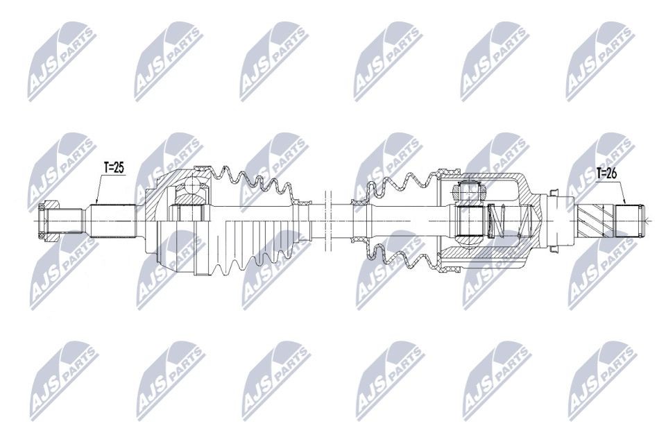 NTY NPW-RE-168: Veovõll esisild vasakul, 644mm