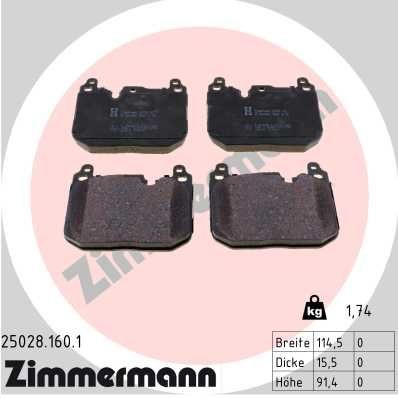 ZIMMERMANN 25028.160.1: Piduriklotsid Foto vastab tarnekomplektile