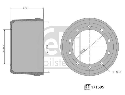 FEBI BILSTEIN 18918: Piduriketas Esisild, Ø: 276,0mm, sisemine õhutus, Ø: 276,0mm, kaetud