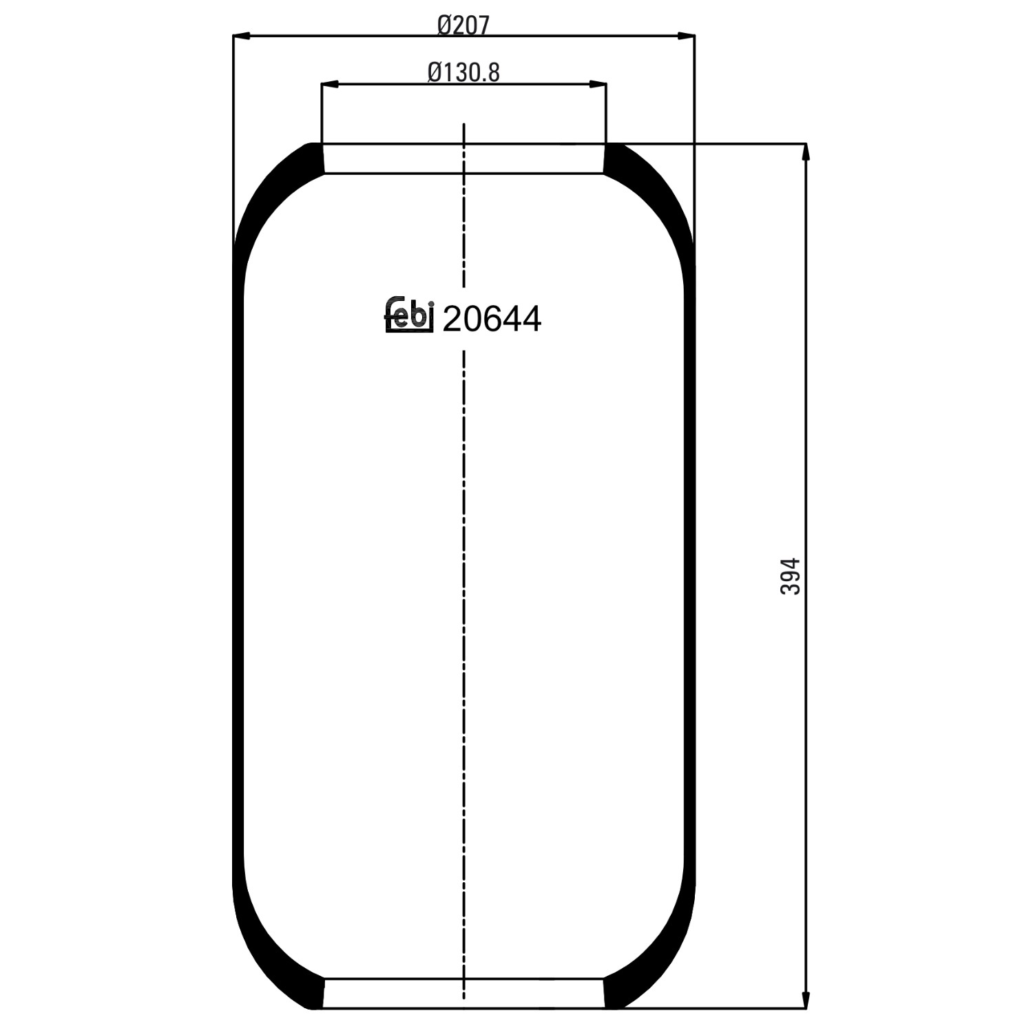 FEBI BILSTEIN 20644: Burduf, suspensie pneumatică