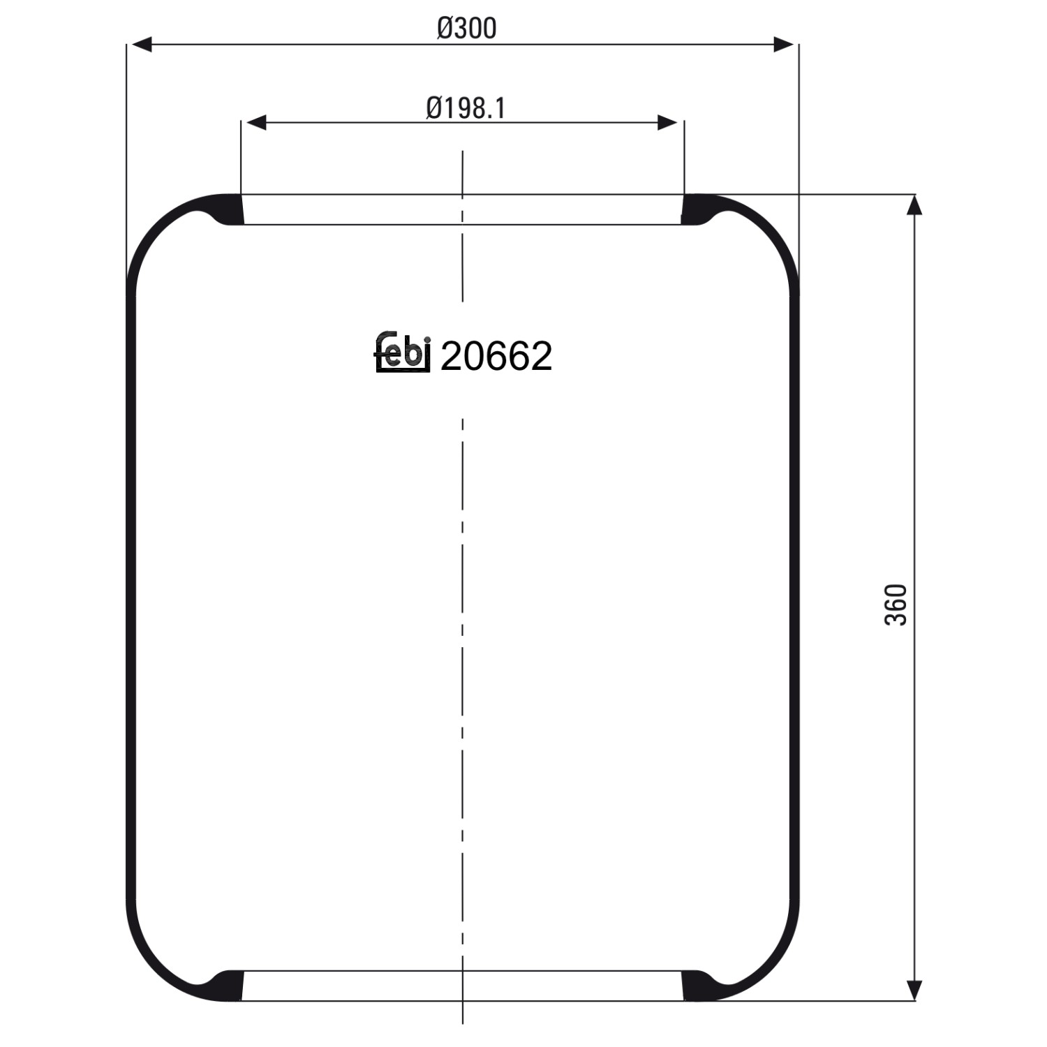 FEBI BILSTEIN 20662: Burduf, suspensie pneumatică
