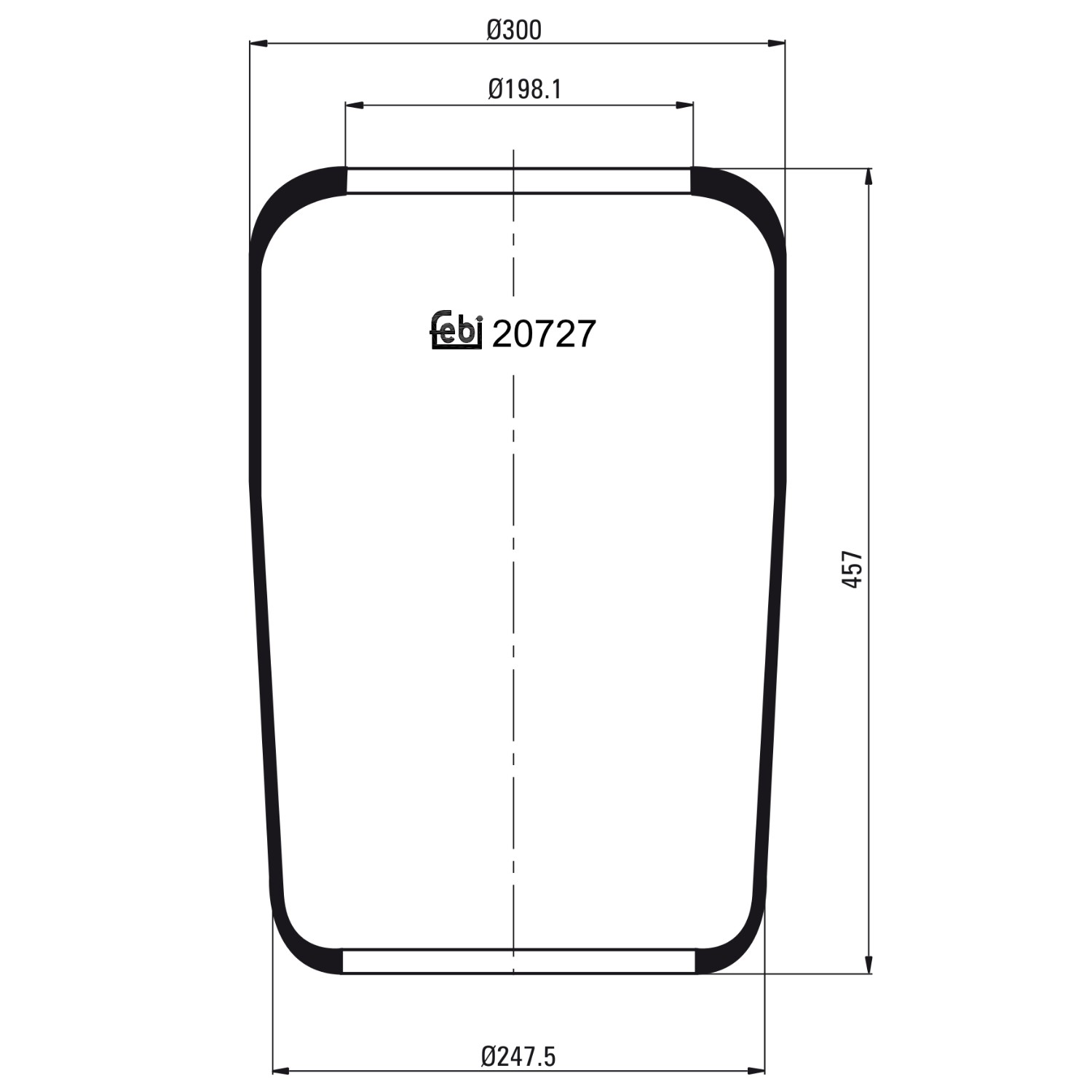 FEBI BILSTEIN 20727: Burduf, suspensie pneumatică