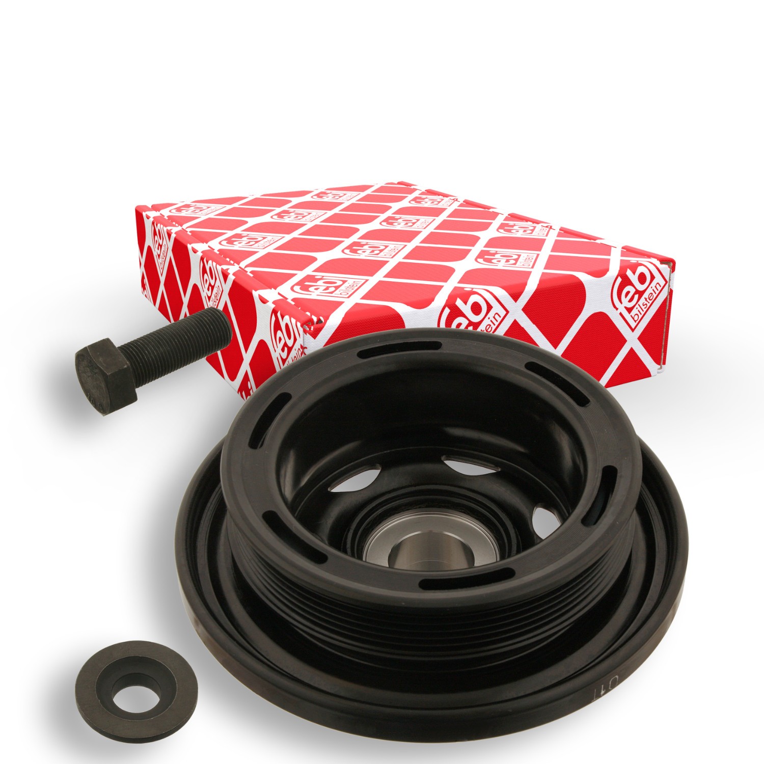 FEBI BILSTEIN 33600: Fulie curea, arbore cotit cu surub, cu saiba distantier, BMTS Turbo NEW