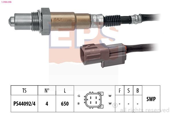 EPS 1.998.598: Lambda andur Made in Italy - OE Equivalent