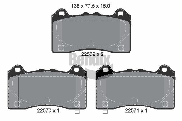BENDIX Braking BPD2462: Piduriklotsid