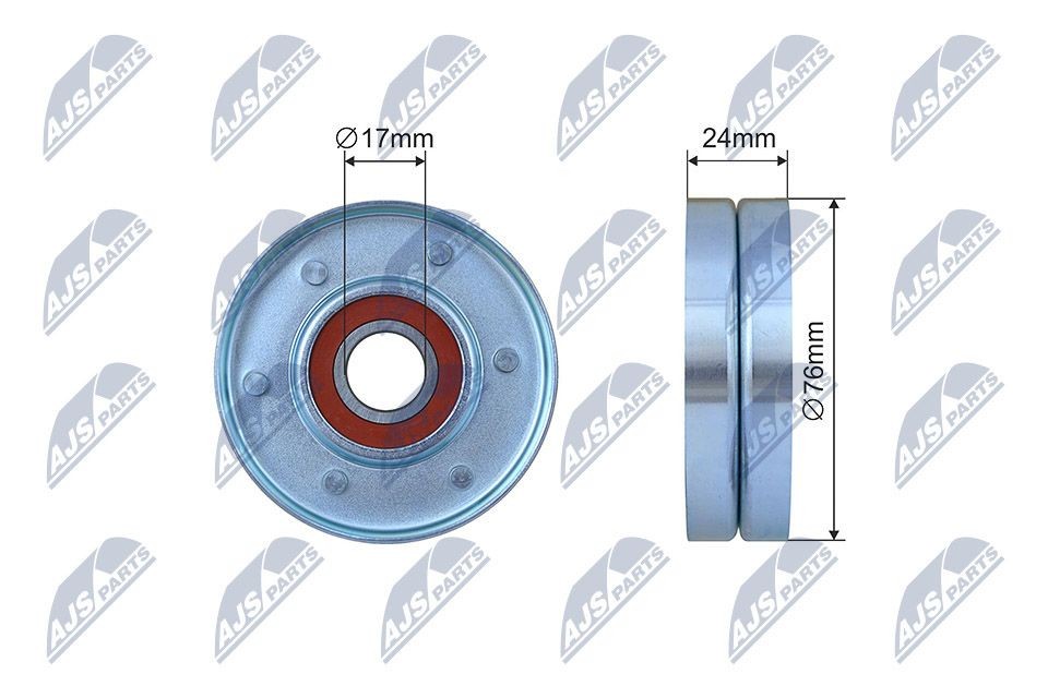 NTY RNK-AU-056: Įtempiklio skriemulys, V formos rumbuotas diržas Ø: 76mm, Ø: 76mm