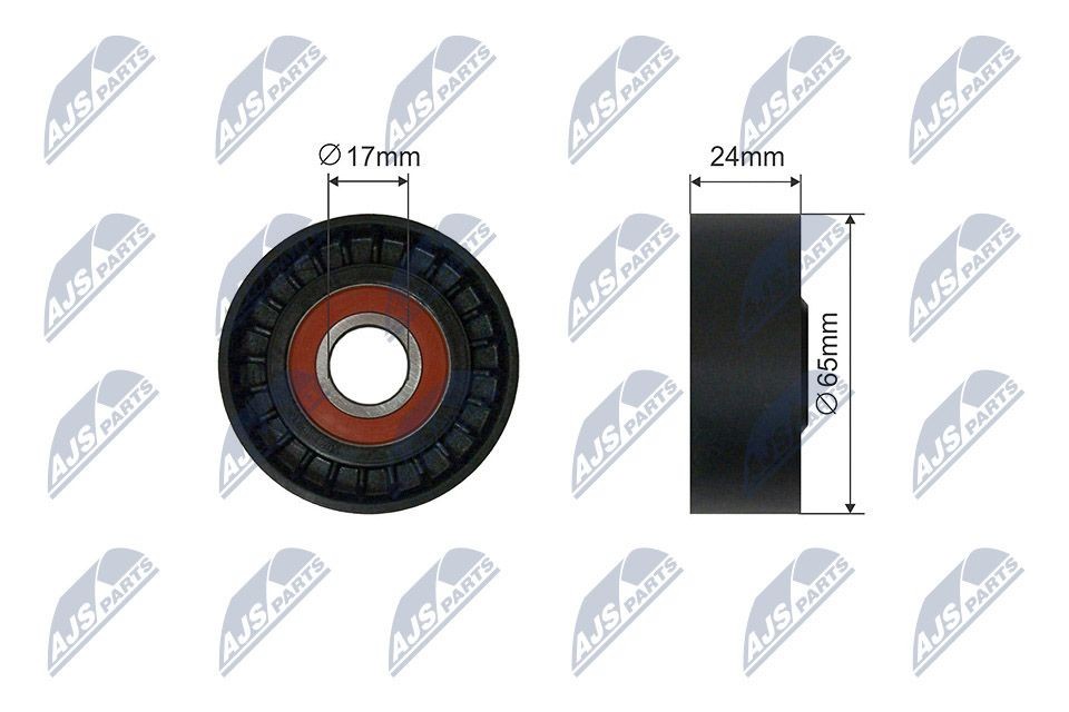 NTY RNK-AU-057: Įtempiklio skriemulys, V formos rumbuotas diržas Ø: 65mm, Ø: 65mm