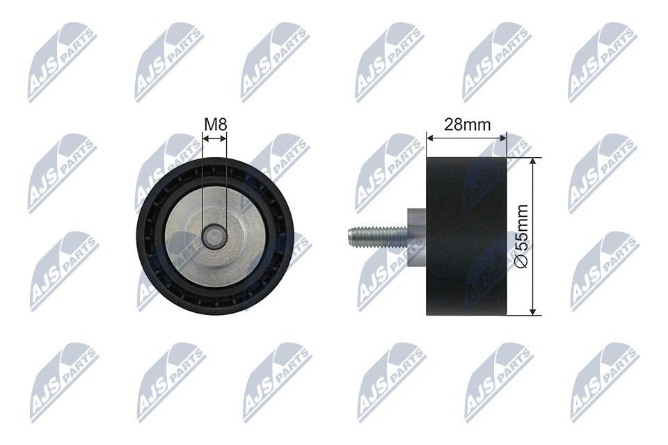 NTY RNK-BM-045: Pingutusrull, soonrihm Ø: 55mm, Ø: 55mm