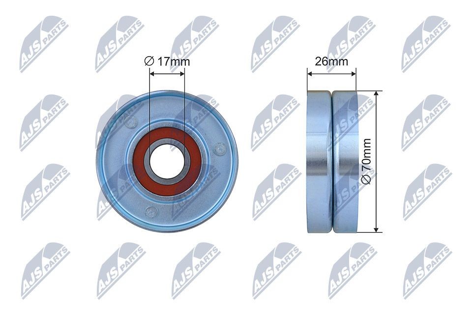 NTY RNK-CH-042: Rullo tenditore cinghia Poly-V Ø: 70mm, Ø: 70mm