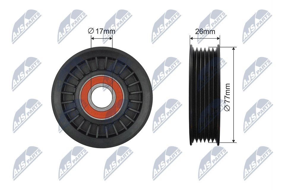 NTY RNK-CH-044: Rola intinzator, curea transmisie Ř: 77mm, Ř: 77mm
