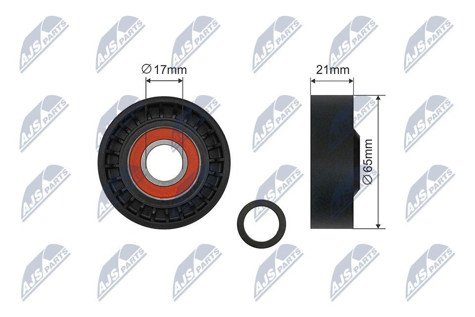 NTY RNK-FR-054: Įtempiklio skriemulys, V formos rumbuotas diržas Ø: 65mm, Ø: 65mm