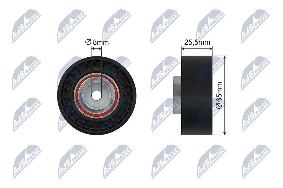 NTY RNK-FT-018: Polea tensora, correa poli V Ø: 65mm, Ø: 65mm