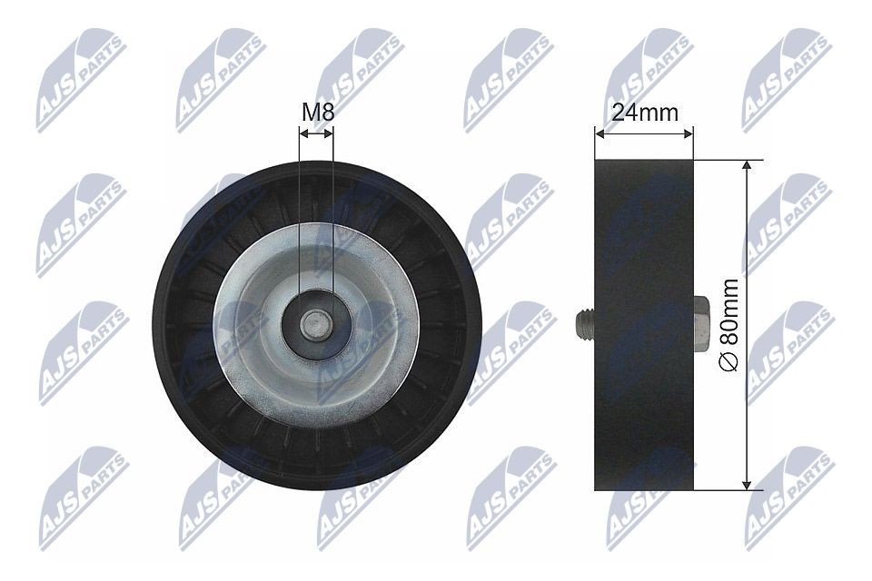 NTY RNK-SA-003: Seade- / juhtrull, soonrihm Ø: 80mm, Ø: 80mm