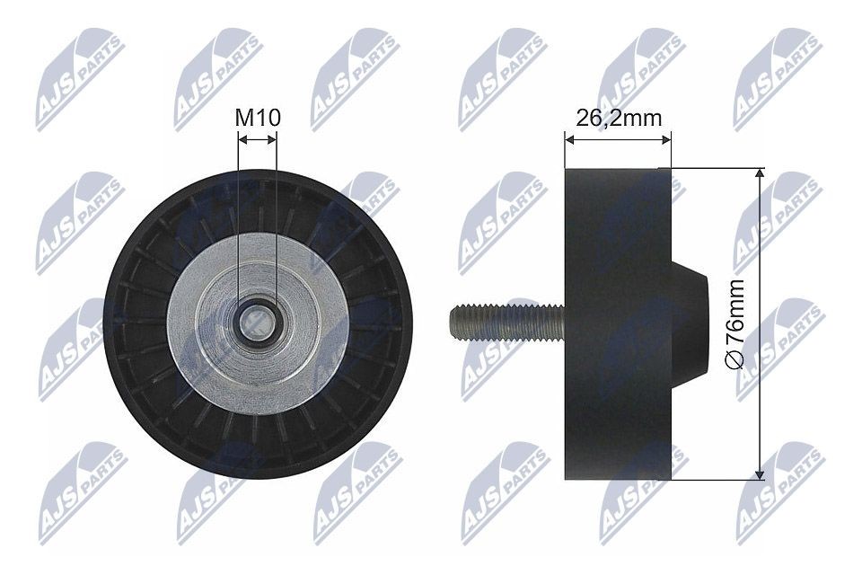 NTY RNK-VW-032: Pingutusrull, soonrihm Ø: 76mm, Ø: 76mm