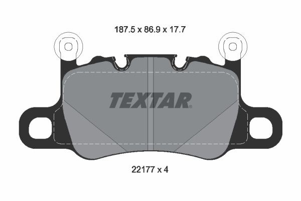 TEXTAR 2217701: Plăcuțe de frână Q+ cu greutati de echilibrare