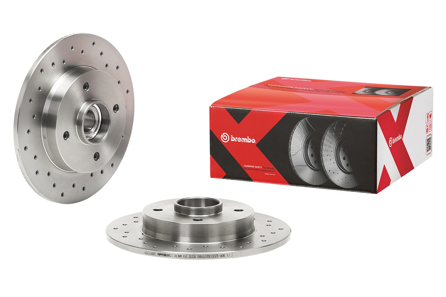 BREMBO 08.9512.2X: Piduriketas XTRA LINE - Xtra Ø: 249mm, täis, perforeeritud, Ø: 249mm, kaetud, koos rattalaagri komplektiga