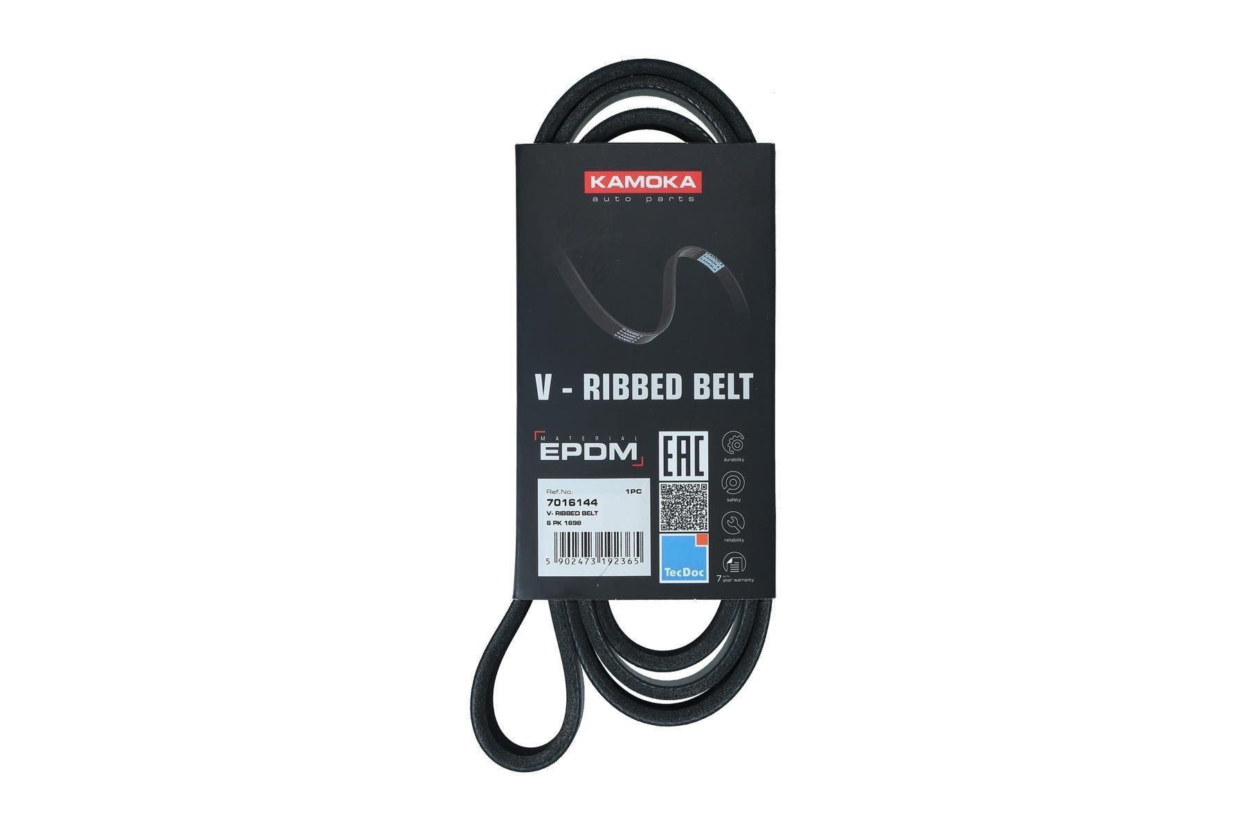 KAMOKA 7016144: Curea transmisie cu caneluri 1698mm, Numar nervuri: 6