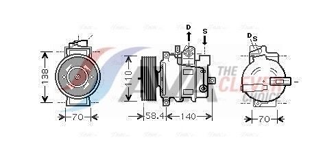 AVA COOLING SYSTEMS AIAK274: Compressore aria condizionata ** CLEVER FIT ** con olio compressore-PAG, senza diodo