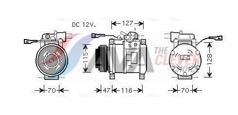 AVA COOLING SYSTEMS IVAK076: Kompresor, klimatizace ** CLEVER FIT ** s kompresorovým olejem PAG, s magnetickou spojkou, s diodou