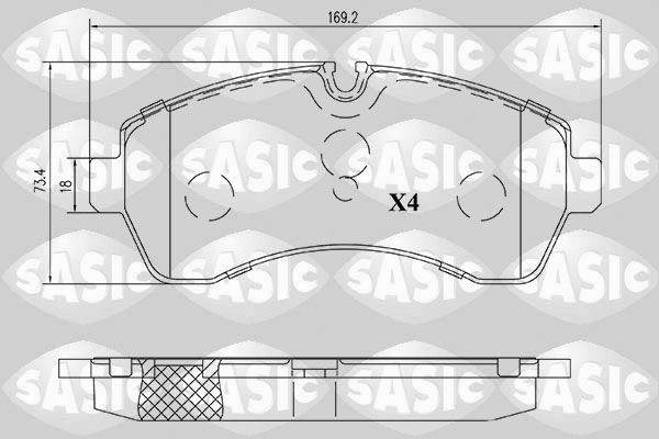 SASIC 6216199: Bromsbelägg framaxel