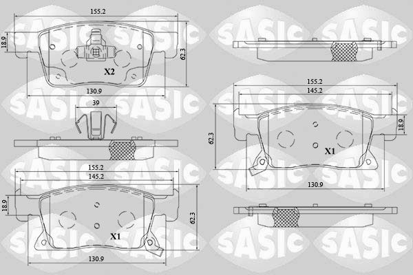 SASIC 6216207: Kit pastiglie freni Assale anteriore