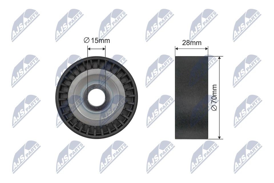 NTY RNK-AU-076: Spriegotājrullītis, Ķīļrievu siksna Ø: 70mm, Ø: 70mm