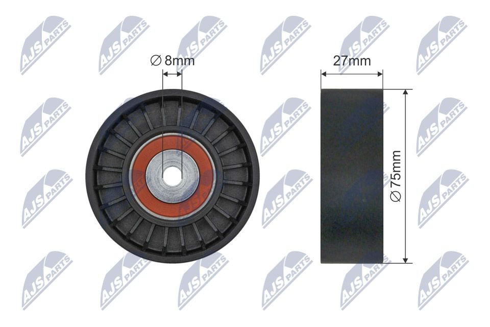 NTY RNK-AU-084: Pingutusrull, soonrihm Ø: 75mm, Ø: 75mm