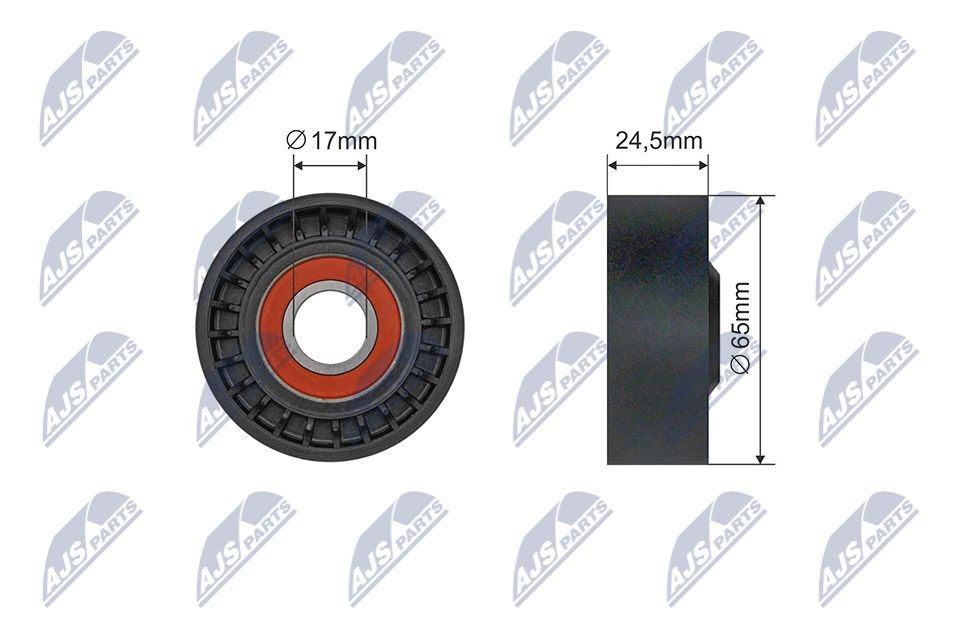 NTY RNK-CH-052: Napinaci kladka, zebrovany klinovy remen R: 65mm, R: 65mm