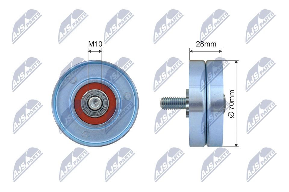 NTY RNK-CT-055: Pingutusrull, soonrihm Ø: 70mm, Ø: 70mm