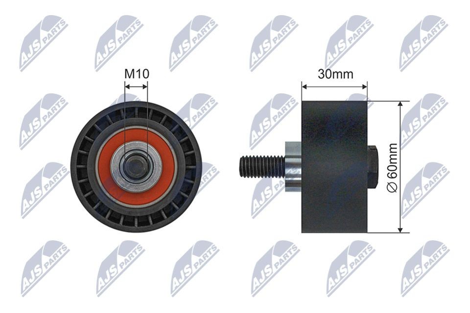 NTY RNK-CT-059: Pingutusrull, soonrihm Ø: 60mm, Ø: 60mm