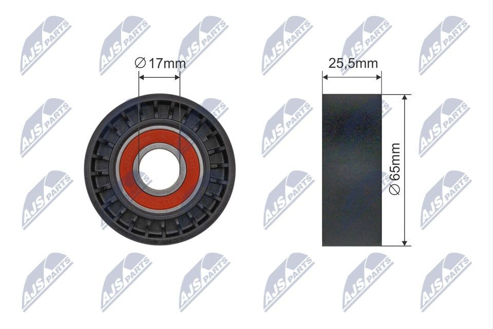 NTY RNK-CT-061: Įtempiklio skriemulys, V formos rumbuotas diržas Ø: 65mm, Ø: 65mm