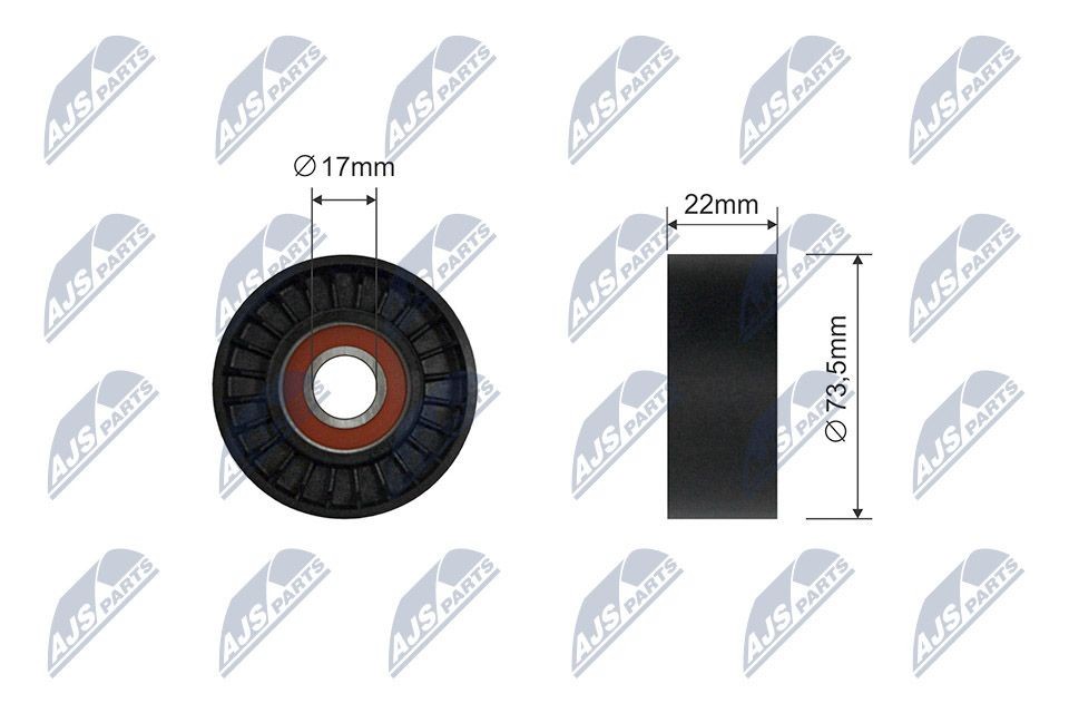 NTY RNK-FR-064: Spännrulle, aggregatrem Ø: 74mm, Ø: 74mm