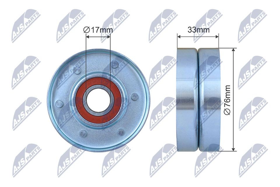 NTY RNK-HD-029: Napinaci kladka, zebrovany klinovy remen R: 76mm, R: 76mm